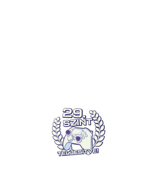 29. szint teljesítve minta fehér pólón