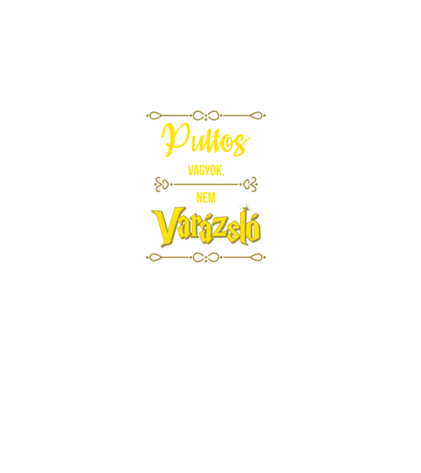 Pultos vagyok nem varázsló minta fekete pólón