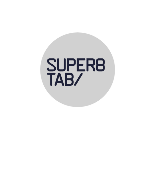 Super8 & Tab minta fekete pólón