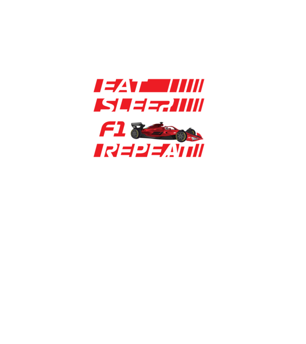 Forma 1 Eat Sleep repeat minta fekete pólón