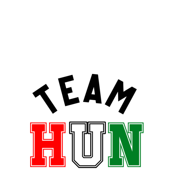 Team Hun szurkolói póló minta fehér pólón