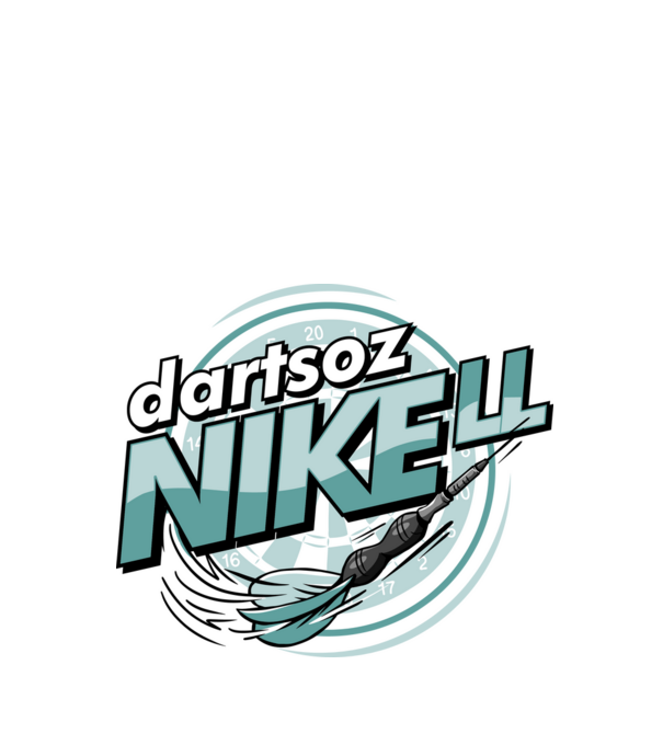Dartsoznikell blue minta fehér pólón