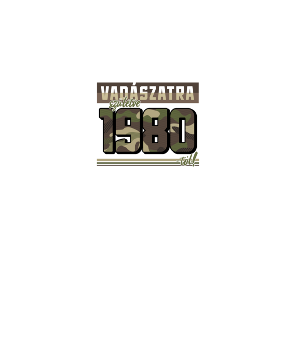Vadászatra születve 1980-tól! minta fekete pólón