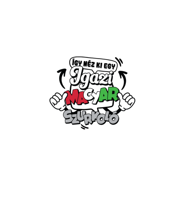 Magyar szurkoló minta fehér pólón