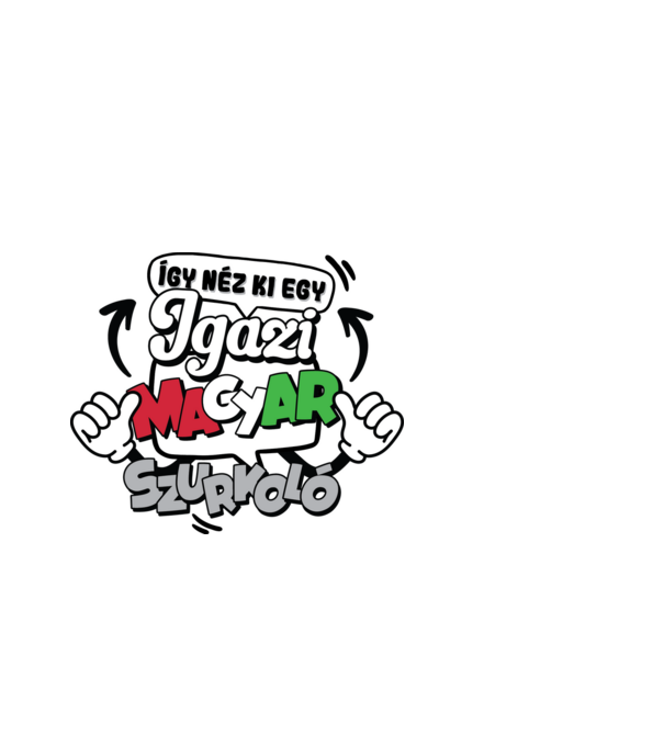 Magyar szurkoló minta fehér pólón