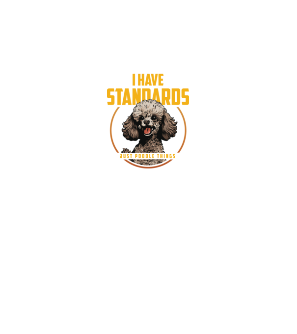 Uszkár Poodle Standards minta királykék pólón