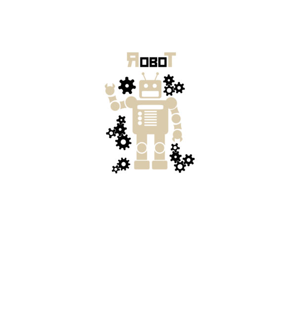 Robot minta szürke pólón