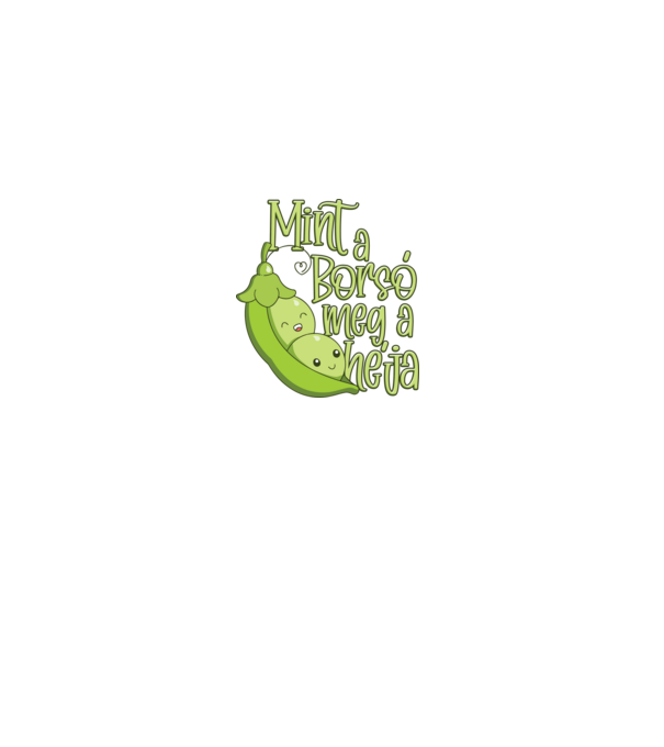 Borsó meg a héja borsóval minta fehér pólón
