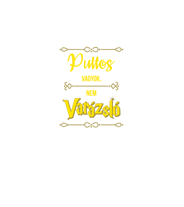 Pultos vagyok nem varázsló minta fekete pólón
