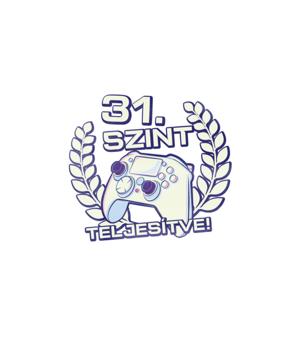 31. szint teljesítve minta fehér pólón