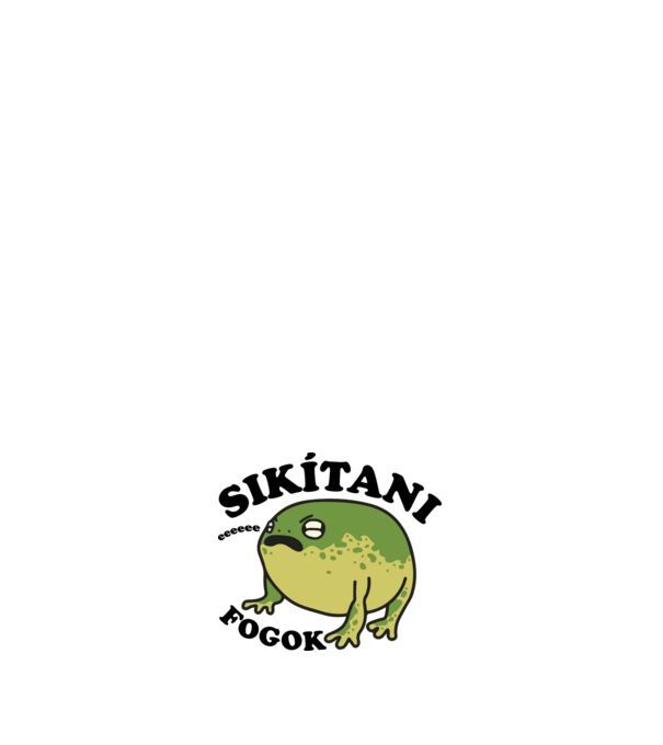 Sikítós béka minta fehér pólón