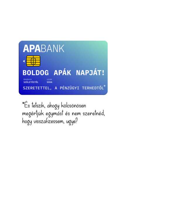 ApaBank minta fehér pólón