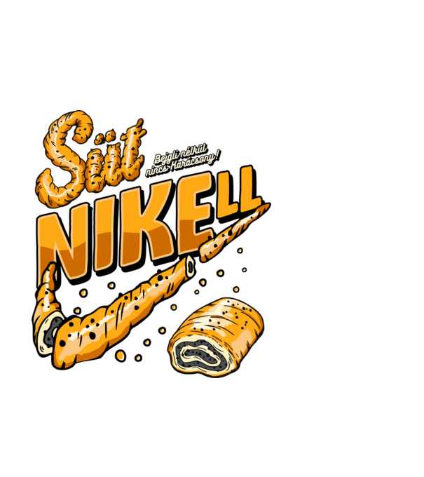 SütNikell minta fehér pólón