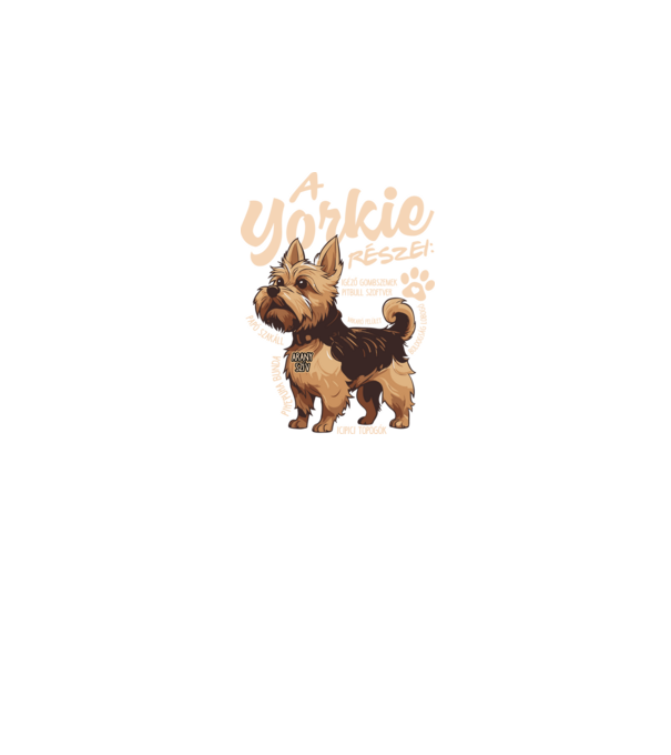 YORKIE anatómia minta fekete pólón