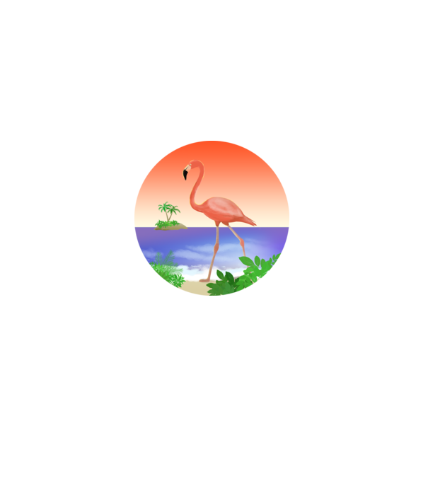 Flamingó minta fehér pólón