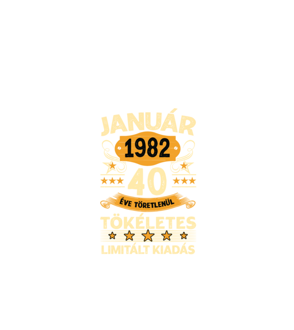 40 éve töretlenül tökéletes_január minta fekete pólón