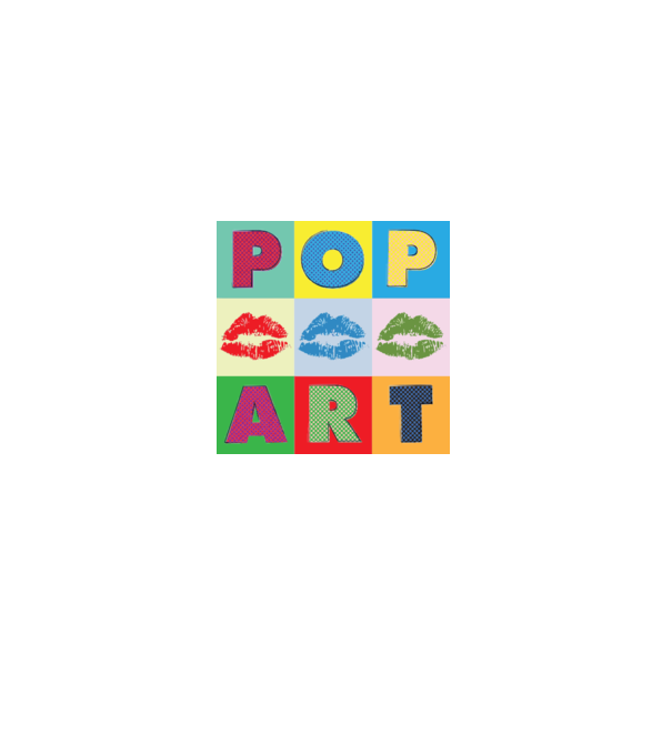 pop art minta fehér pólón