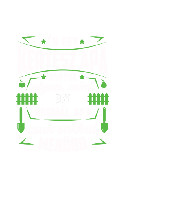 Menő kertész apa minta fekete pólón