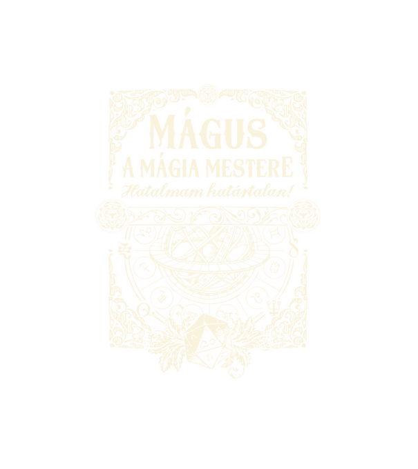 Dungeons and Dragons Mágus minta fehér pólón