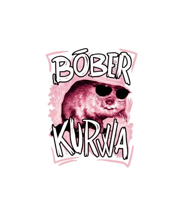 Bóber WTF minta fehér pólón