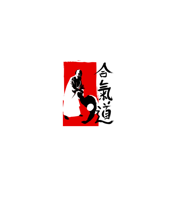 aikido-osensei-technic-2color_ minta piros pólón