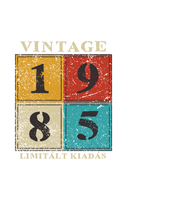 Vintage limitált - 1985 világos minta fehér pólón