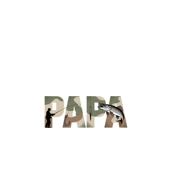 Horgász Papa minta fekete pólón