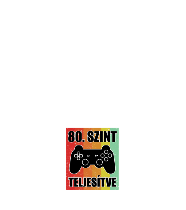 80 szint teljesítve retro gamer minta sötétkék pólón