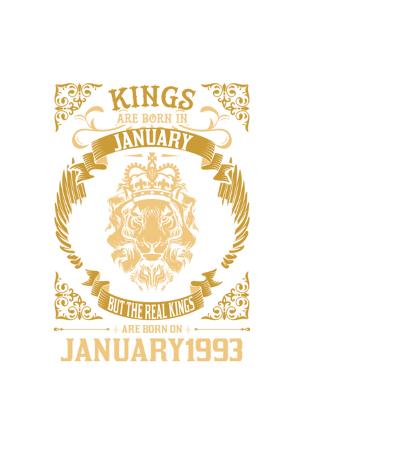 Oroszlános szülinapos 1993 JANUÁR minta fekete pólón