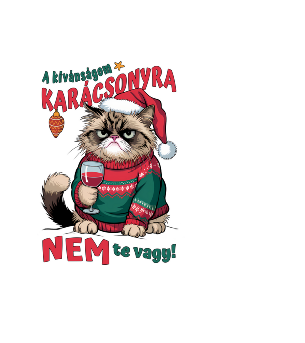 A kívánságom karácsonyra NEM te vagy Macska minta világoskék pólón