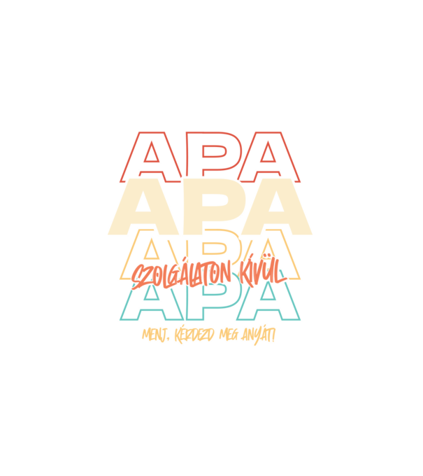 Apa szolgálaton kívül minta fehér pólón