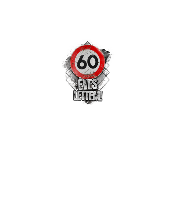Speedlimit 60 éves fehérre minta fehér pólón