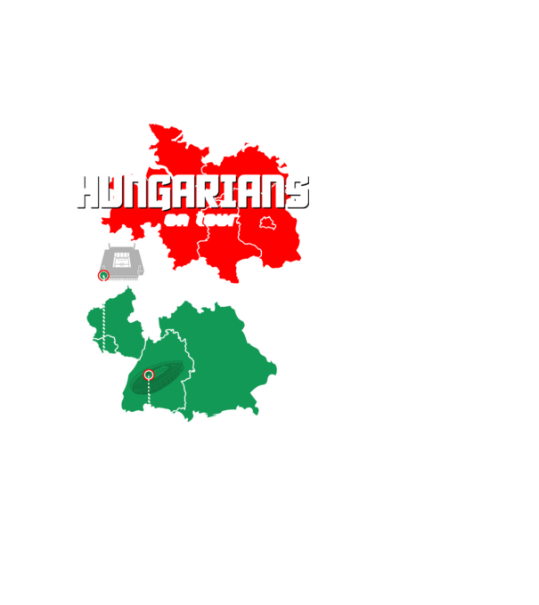 Futball EB 2024 HUNGARIANS ON TOUR fekete alapra minta fehér pólón