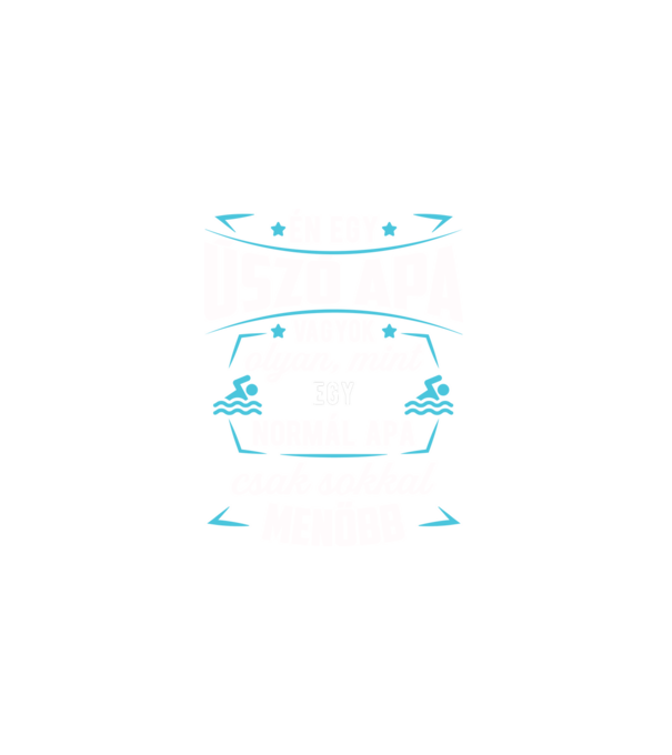 Menő Úszó apa minta fekete pólón