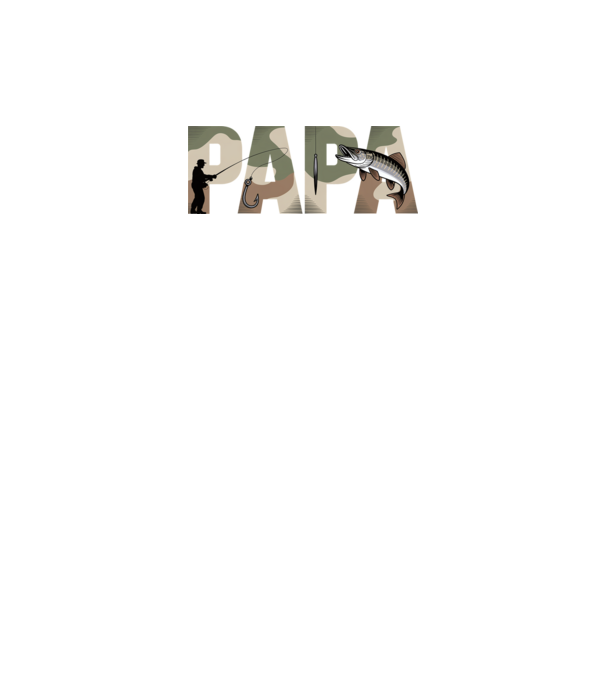 Horgász Papa minta fekete pólón