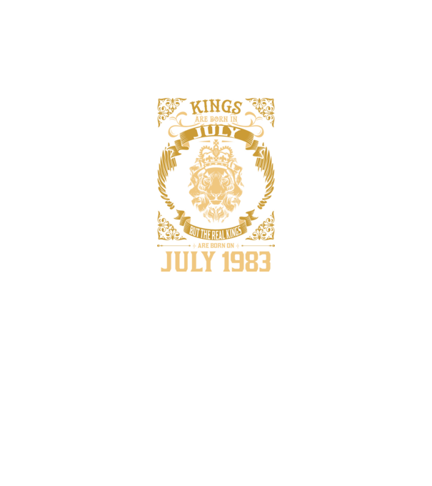 Oroszlános szülinapos 1983 JÚLIUS minta fekete pólón