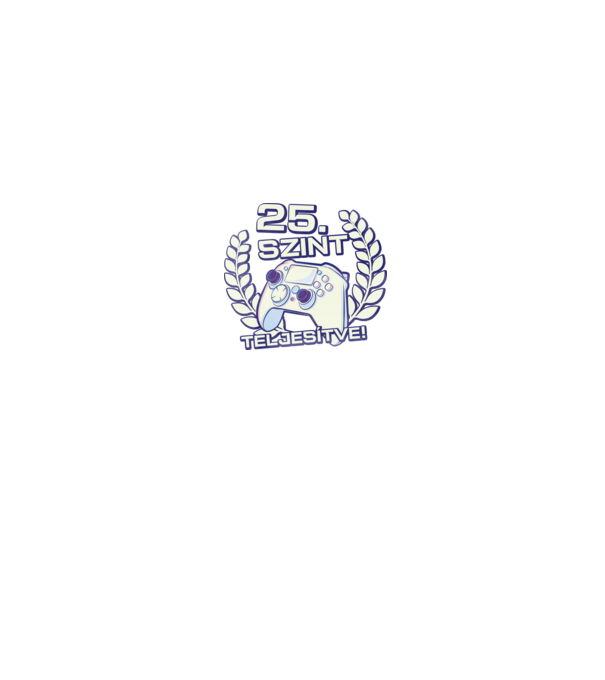 25. szint teljesítve minta fekete pólón