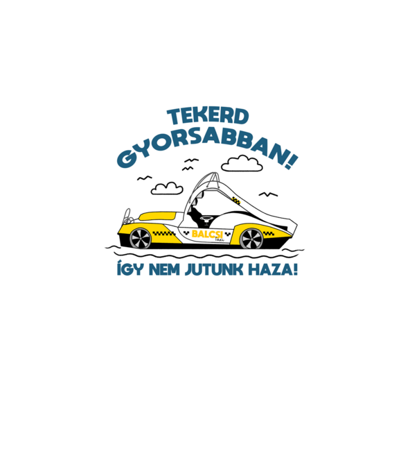 Balcsi Taxi minta szürke pólón