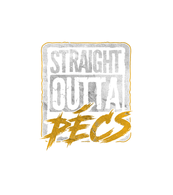 Straight Outta Pécs minta fehér pólón