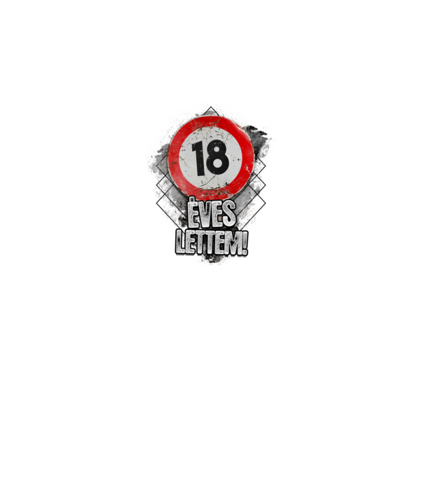 Speedlimit 18 éves fehérre minta fehér pólón