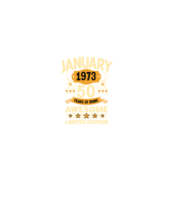 January 1973 50 years of being limited edition minta fekete pólón