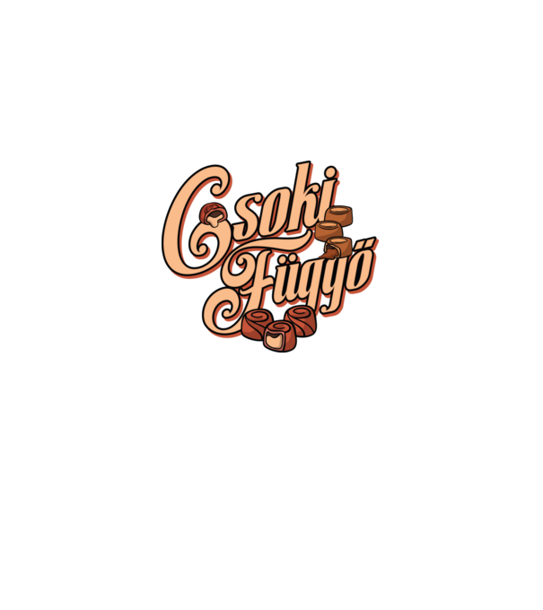 Csoki függő minta fekete pólón