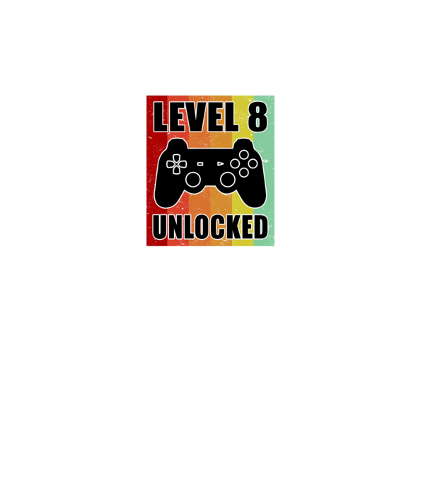 level 8 unlocked retro gamer minta türkiz pólón