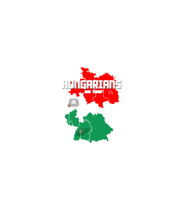 Futball EB 2024 HUNGARIANS ON TOUR fekete alapra minta fekete pólón