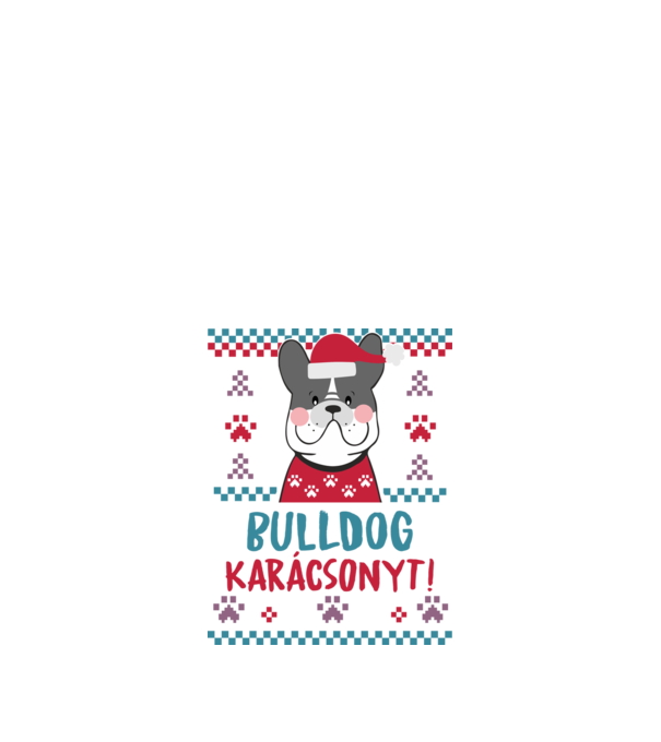 Bulldog karácsonyt minta fehér pólón