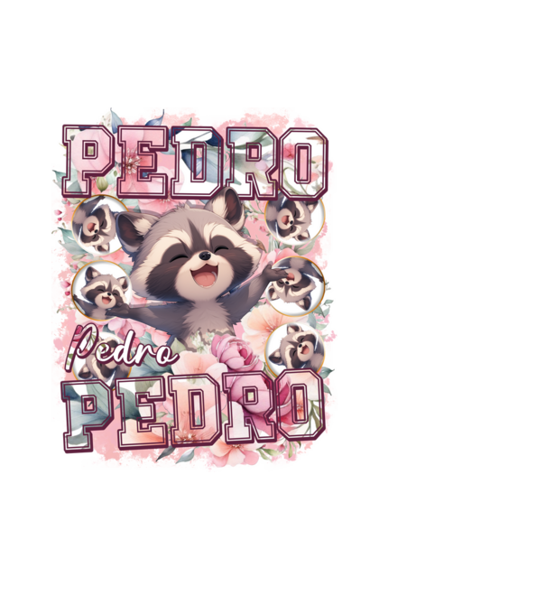 Girly Pedro minta fekete pólón