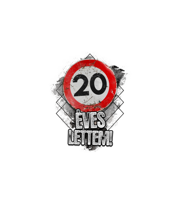 Speedlimit 20 éves fehérre minta fehér pólón