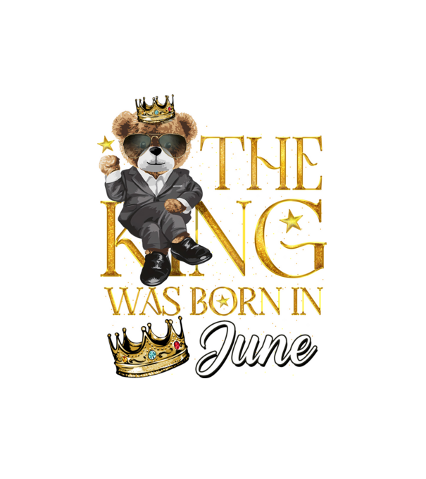 The king was born int JUNE minta fehér pólón