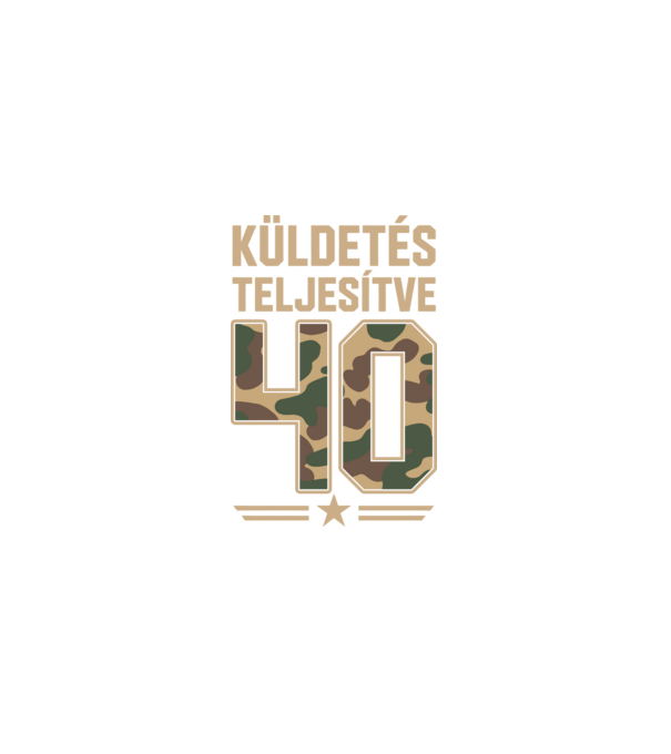 Küldetés teljesítve 40 minta fekete pólón