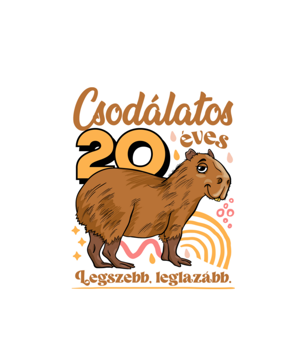 Capybara 20 éves minta fehér pólón